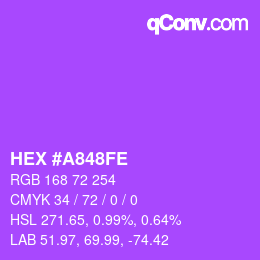 Farbcode: HEX #A848FE | qconv.com