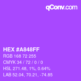 Color code: HEX #A848FF | qconv.com