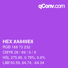 カラーコード: HEX #A849E8 | qconv.com