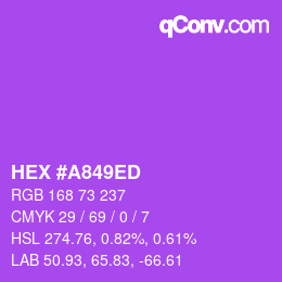 カラーコード: HEX #A849ED | qconv.com