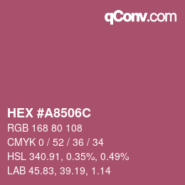 Color code: HEX #A8506C | qconv.com
