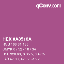 Color code: HEX #A8518A | qconv.com