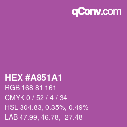 カラーコード: HEX #A851A1 | qconv.com