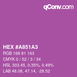 カラーコード: HEX #A851A3 | qconv.com