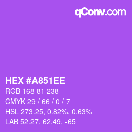 Color code: HEX #A851EE | qconv.com