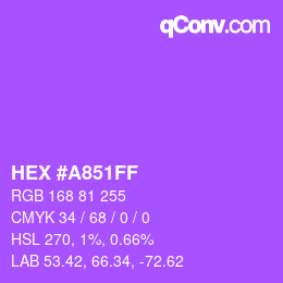 Color code: HEX #A851FF | qconv.com