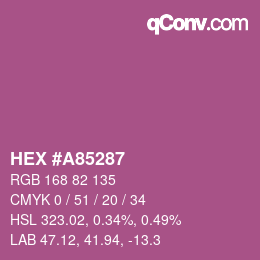 Farbcode: HEX #A85287 | qconv.com