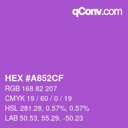 Color code: HEX #A852CF | qconv.com