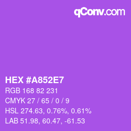 カラーコード: HEX #A852E7 | qconv.com