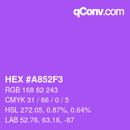 Color code: HEX #A852F3 | qconv.com