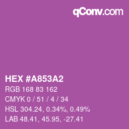 カラーコード: HEX #A853A2 | qconv.com