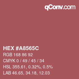 Color code: HEX #A8565C | qconv.com