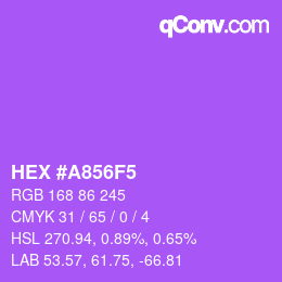 カラーコード: HEX #A856F5 | qconv.com