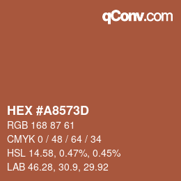 Color code: HEX #A8573D | qconv.com