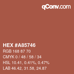 Color code: HEX #A85746 | qconv.com