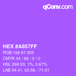 Color code: HEX #A857FF | qconv.com