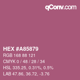 颜色代码: HEX #A85879 | qconv.com