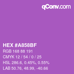 カラーコード: HEX #A858BF | qconv.com