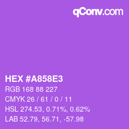 カラーコード: HEX #A858E3 | qconv.com
