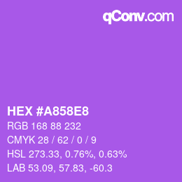 カラーコード: HEX #A858E8 | qconv.com