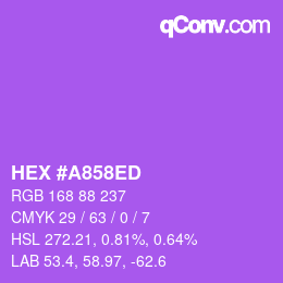 カラーコード: HEX #A858ED | qconv.com