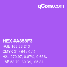 カラーコード: HEX #A858F3 | qconv.com