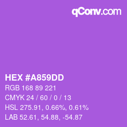 カラーコード: HEX #A859DD | qconv.com
