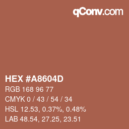 Color code: HEX #A8604D | qconv.com