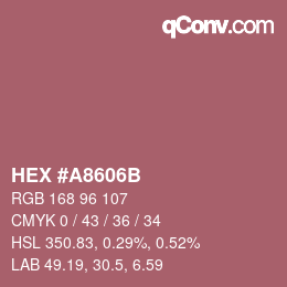 Color code: HEX #A8606B | qconv.com