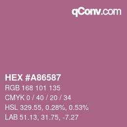 Color code: HEX #A86587 | qconv.com