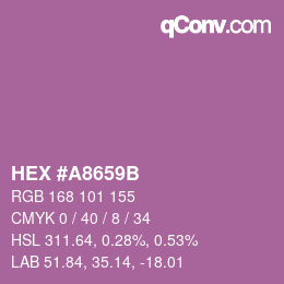 Color code: HEX #A8659B | qconv.com