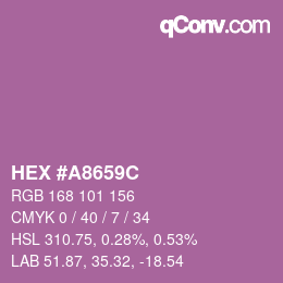 Color code: HEX #A8659C | qconv.com