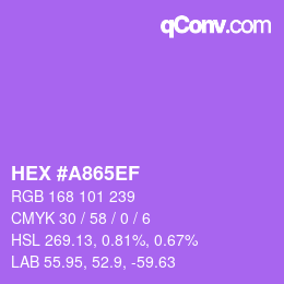 カラーコード: HEX #A865EF | qconv.com