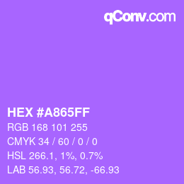 Color code: HEX #A865FF | qconv.com