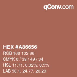 カラーコード: HEX #A86656 | qconv.com