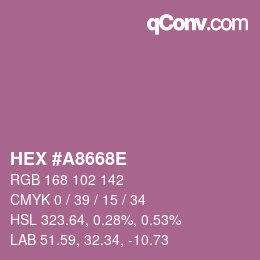 Color code: HEX #A8668E | qconv.com