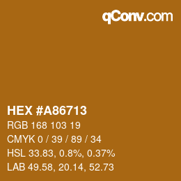 Color code: HEX #A86713 | qconv.com