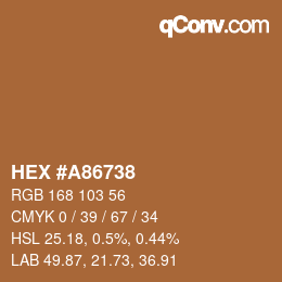 Color code: HEX #A86738 | qconv.com
