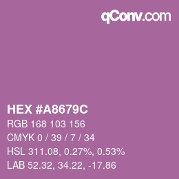 Color code: HEX #A8679C | qconv.com