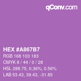 颜色代码: HEX #A867B7 | qconv.com
