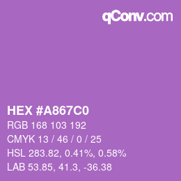 カラーコード: HEX #A867C0 | qconv.com