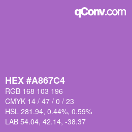 Color code: HEX #A867C4 | qconv.com