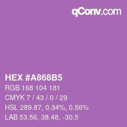 颜色代码: HEX #A868B5 | qconv.com