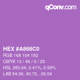 Color code: HEX #A868C0 | qconv.com