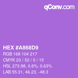 Color code: HEX #A868D9 | qconv.com