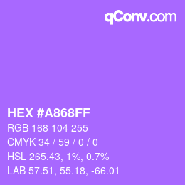 Color code: HEX #A868FF | qconv.com