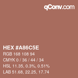 Código de color: HEX #A86C5E | qconv.com