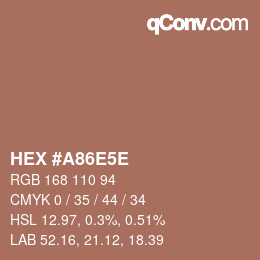 Farbcode: HEX #A86E5E | qconv.com