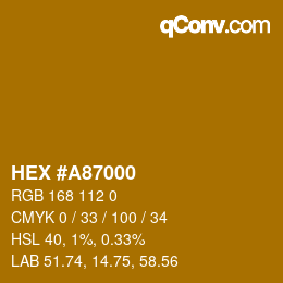 Color code: HEX #A87000 | qconv.com