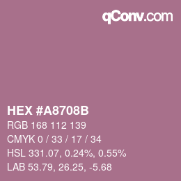 Color code: HEX #A8708B | qconv.com